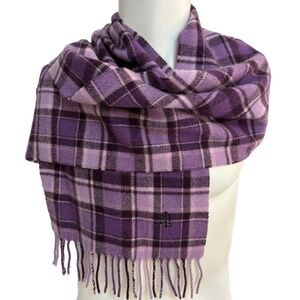 Lauren Ralph Lauren Made in Scotland 🇬🇧 Lambswool Plaid Scarf – Purple